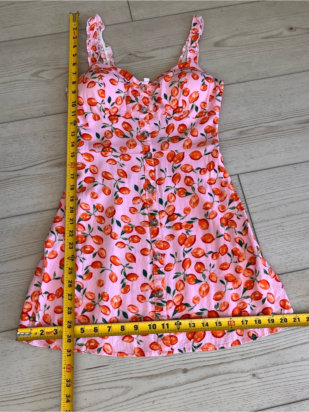 AUW Pink Button-Front Tank Top with Orange Fruit Print - Picture 10 of 11